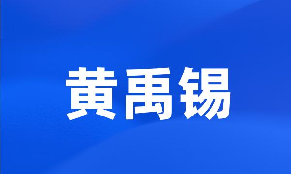 黄禹锡