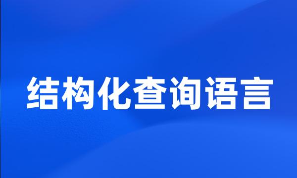 结构化查询语言