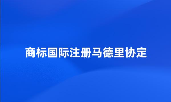 商标国际注册马德里协定