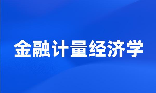 金融计量经济学