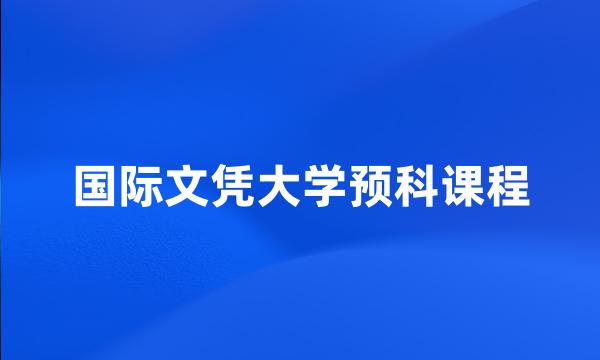 国际文凭大学预科课程