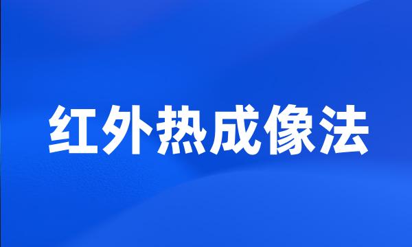 红外热成像法