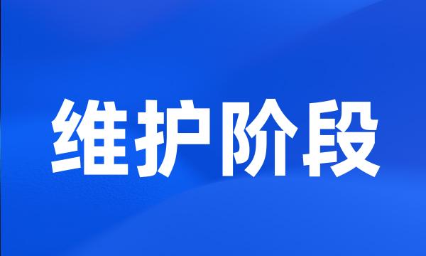 维护阶段