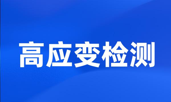 高应变检测