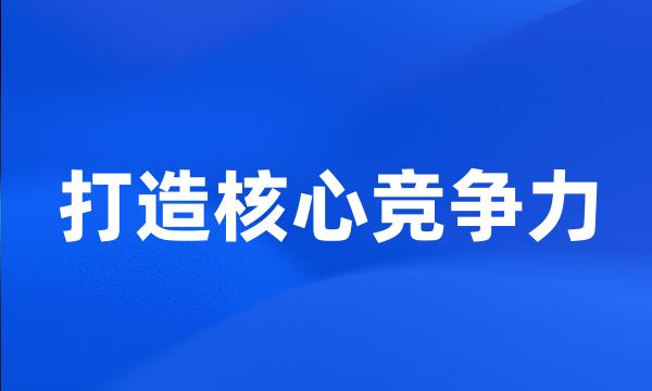 打造核心竞争力