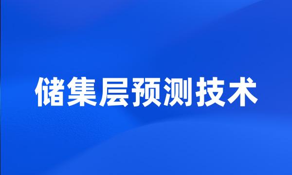 储集层预测技术