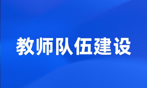 教师队伍建设