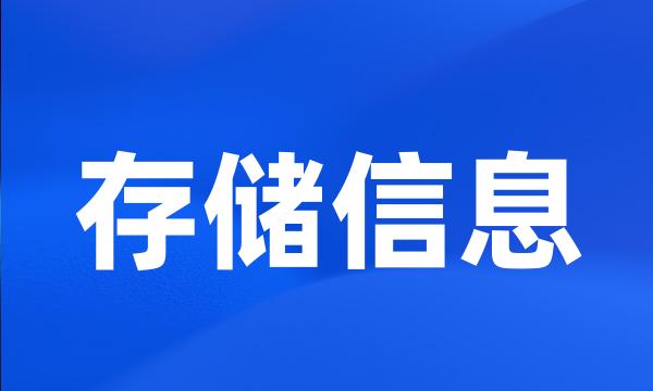 存储信息