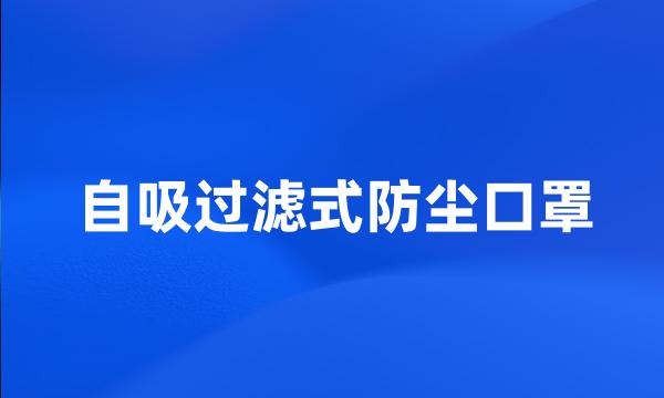 自吸过滤式防尘口罩