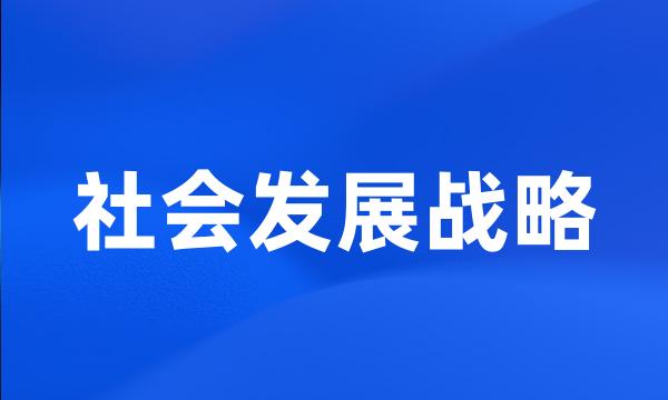 社会发展战略