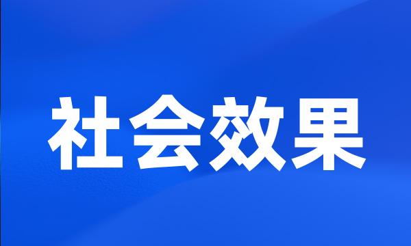 社会效果