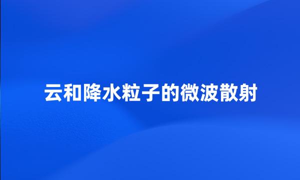 云和降水粒子的微波散射