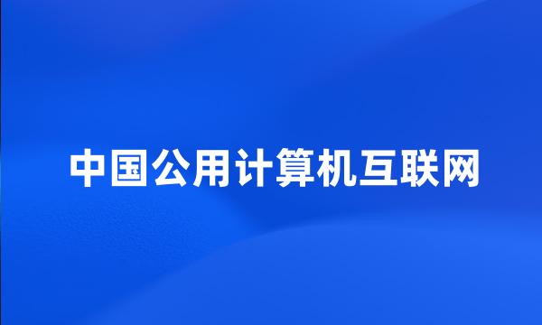 中国公用计算机互联网