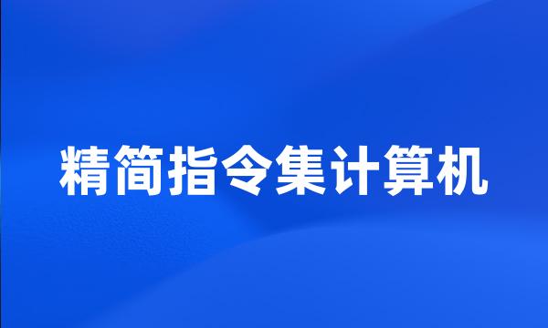 精简指令集计算机