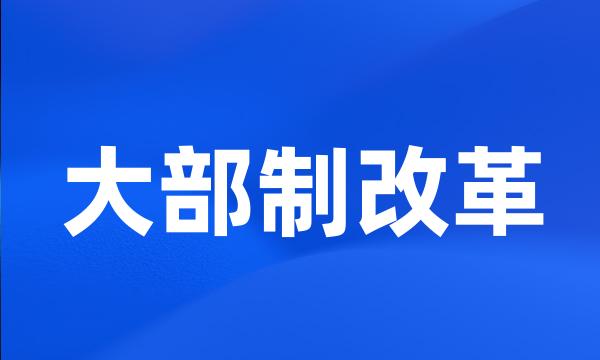 大部制改革