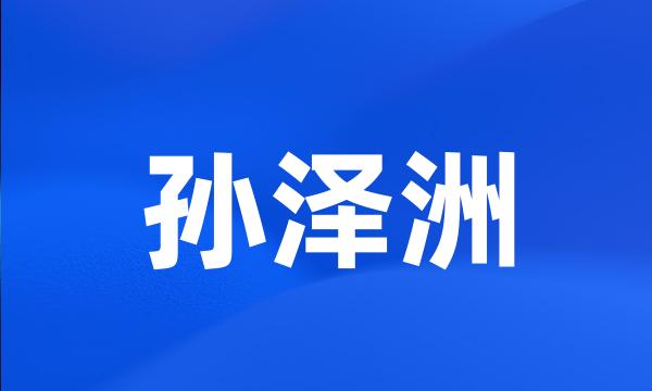 孙泽洲