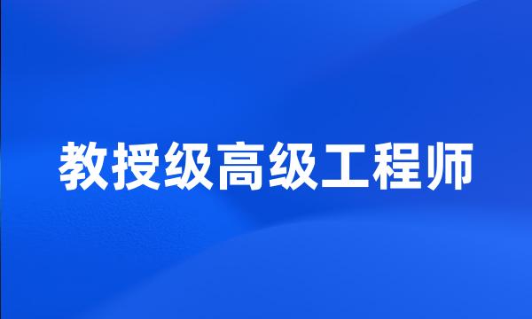 教授级高级工程师