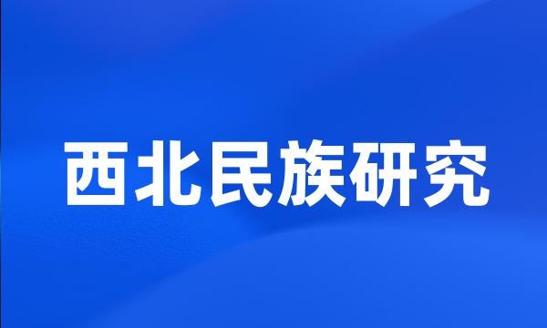 西北民族研究