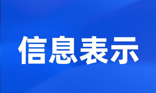 信息表示