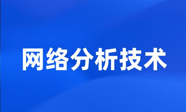 网络分析技术