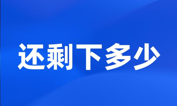 还剩下多少