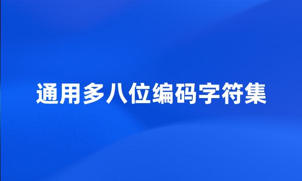 通用多八位编码字符集