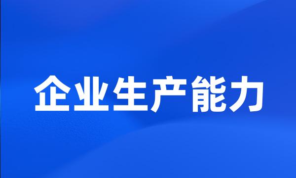 企业生产能力