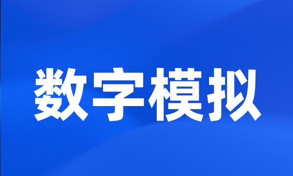 数字模拟