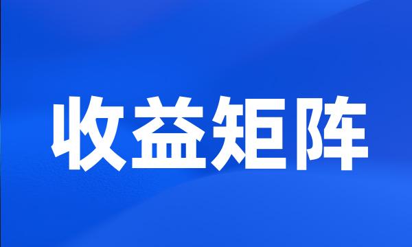 收益矩阵