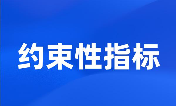 约束性指标