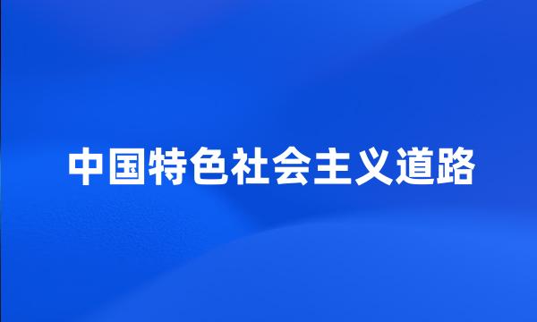 中国特色社会主义道路