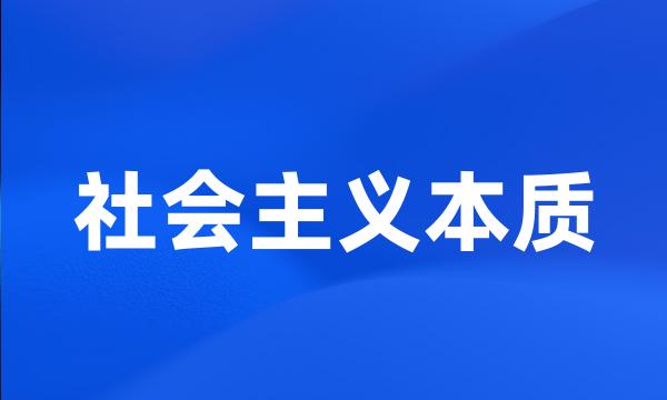 社会主义本质