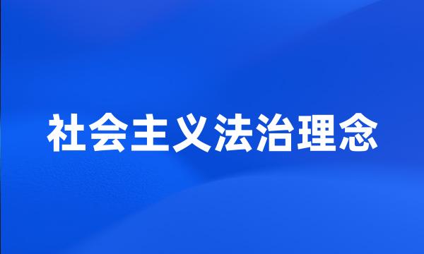 社会主义法治理念