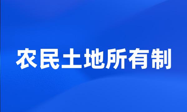 农民土地所有制