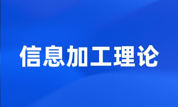 信息加工理论