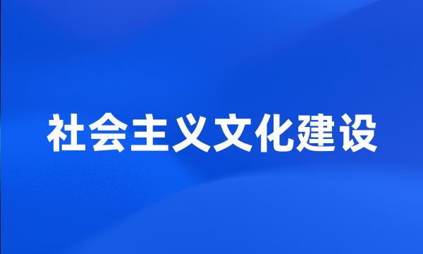 社会主义文化建设