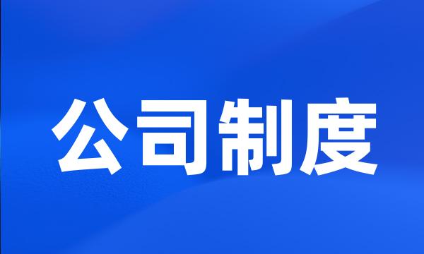 公司制度