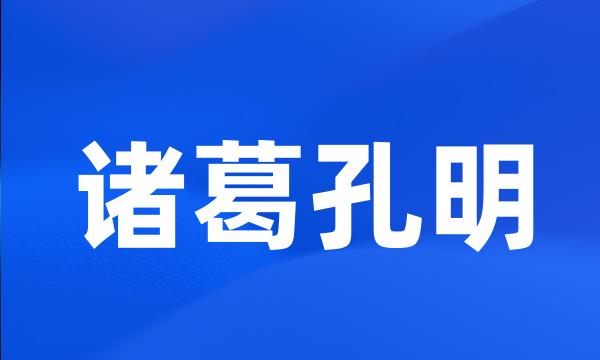 诸葛孔明