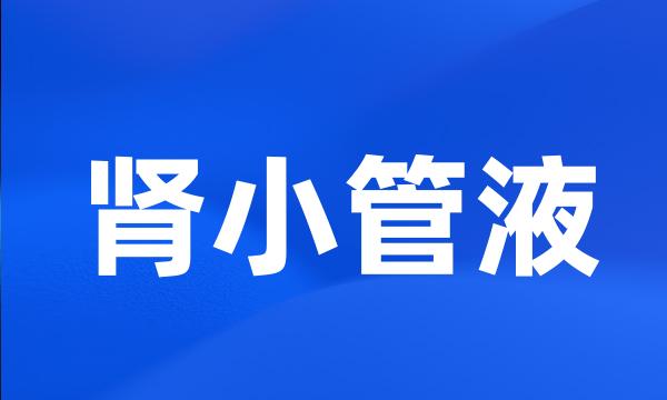 肾小管液