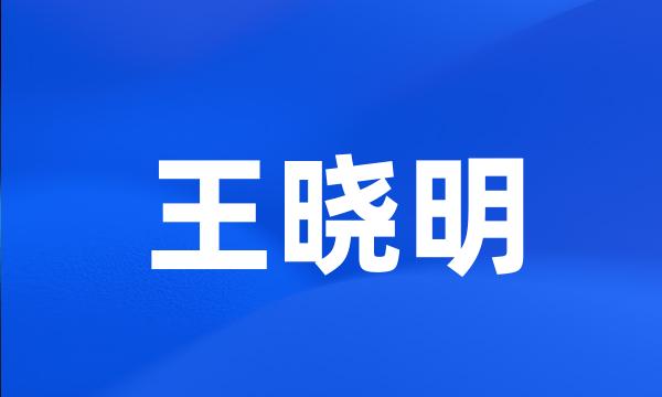 王晓明