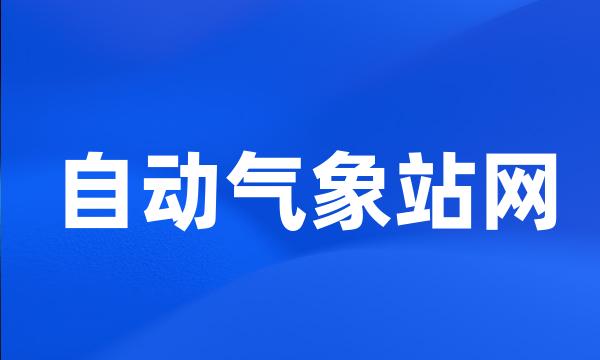 自动气象站网