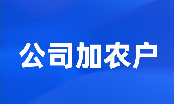 公司加农户