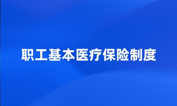 职工基本医疗保险制度