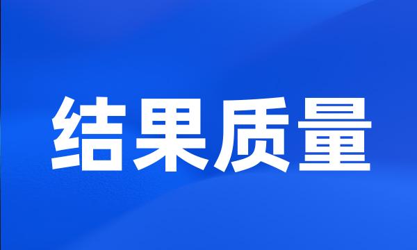 结果质量