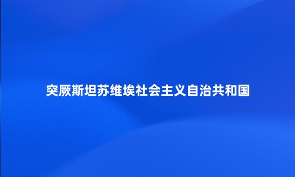 突厥斯坦苏维埃社会主义自治共和国