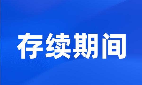 存续期间