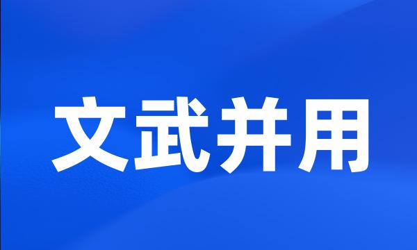 文武并用