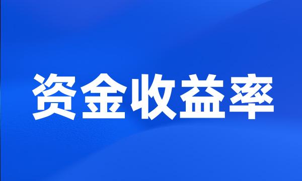 资金收益率