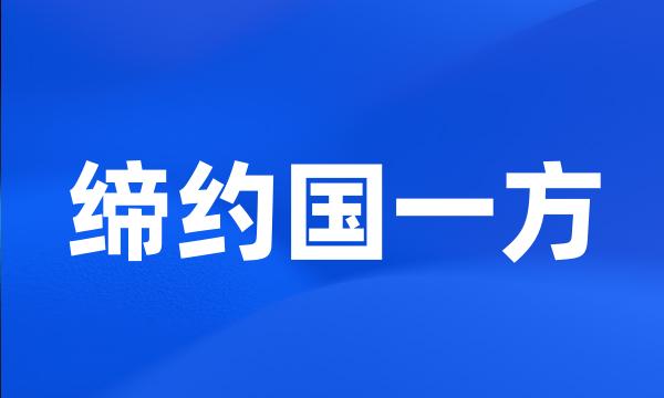 缔约国一方