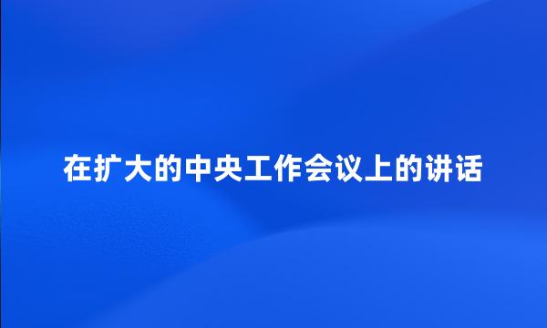 在扩大的中央工作会议上的讲话